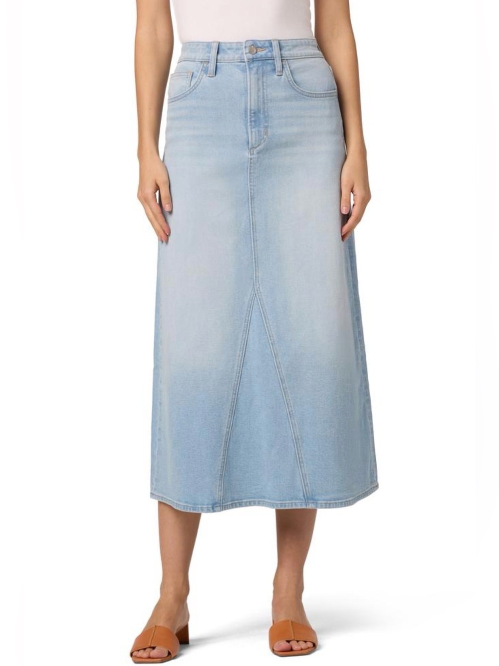 JOE’S Size 24 Light Blue Denim Midi Skirt A-LINE